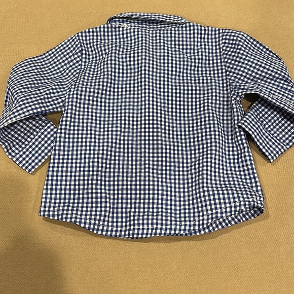 Max & Molly Blue Checkered Shirt with Bow Tie Infant Size 6 Months - Picture 6 of 10
